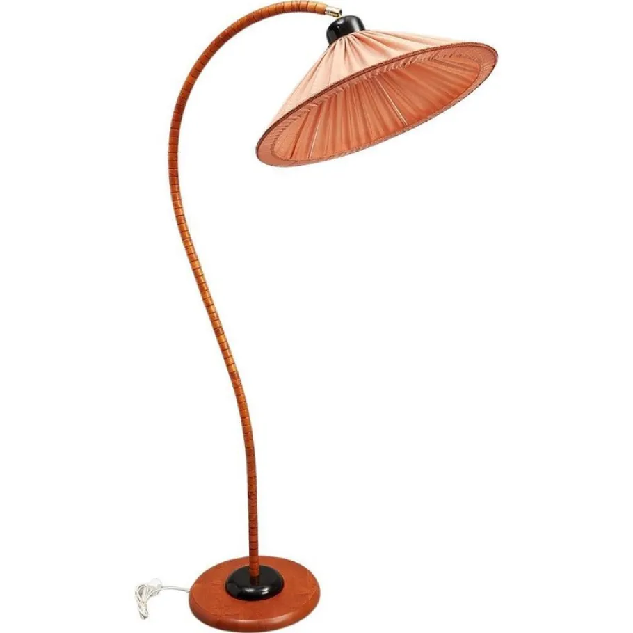 Clearance Pamono Art Deco Style Pink Swan Neck Floor Lamp from Markslöjd, 1970s
