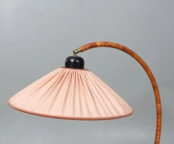 Clearance Pamono Art Deco Style Pink Swan Neck Floor Lamp from Markslöjd, 1970s
