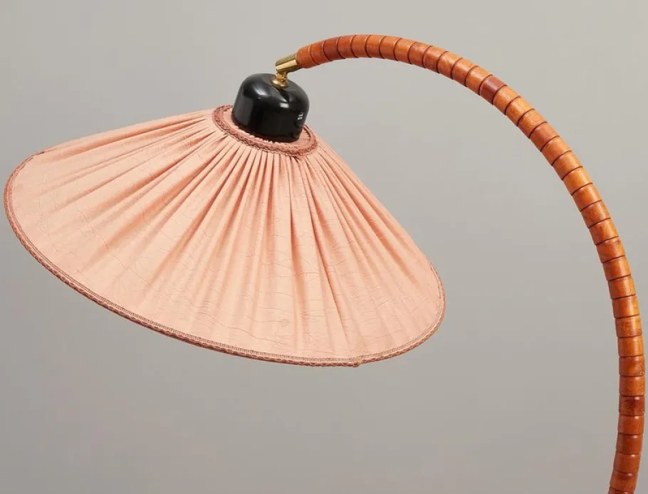 Clearance Pamono Art Deco Style Pink Swan Neck Floor Lamp from Markslöjd, 1970s