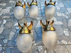 Clearance Pamono Art Deco Swan Wall Lamp in Brass, 1920s