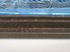 New Pamono Art Deco Table Lamp in Blue Glass from Verlys France, 1920s