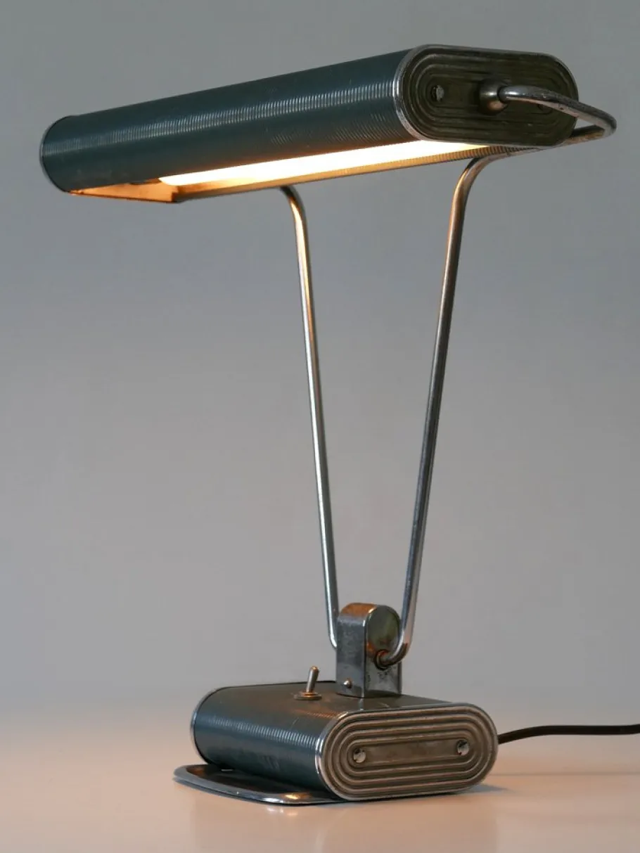 New Pamono Art Deco Table Lamp or Desk Light No 71 by André Mounique for Jumo, 1930s