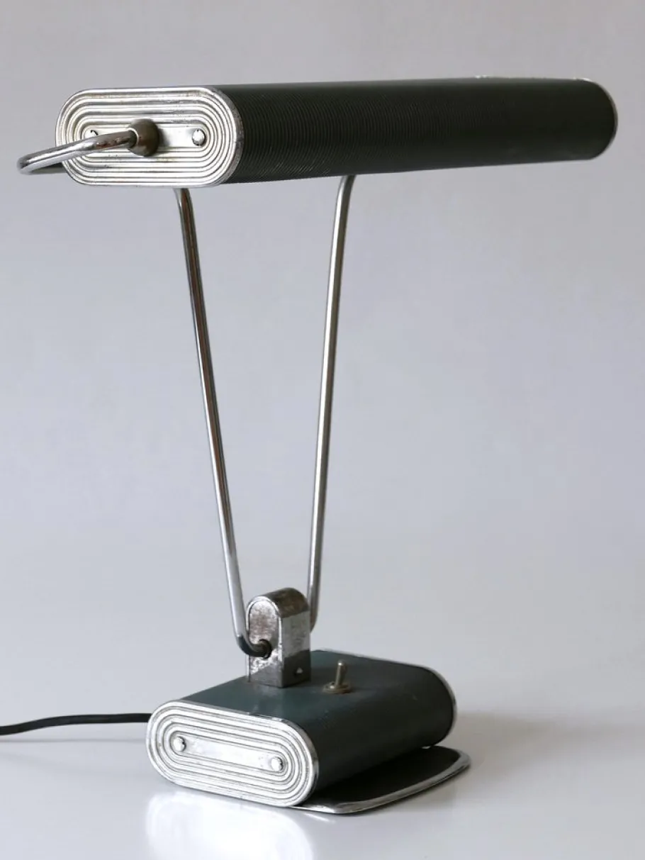 New Pamono Art Deco Table Lamp or Desk Light No 71 by André Mounique for Jumo, 1930s