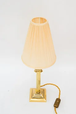 Sale Pamono Art Deco Table Lamp with Fabric Shade, Vienna, Austria, 1920s