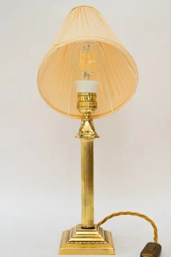 Sale Pamono Art Deco Table Lamp with Fabric Shade, Vienna, Austria, 1920s