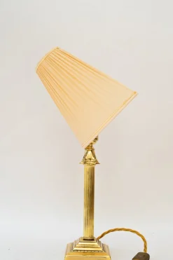 Sale Pamono Art Deco Table Lamp with Fabric Shade, Vienna, Austria, 1920s