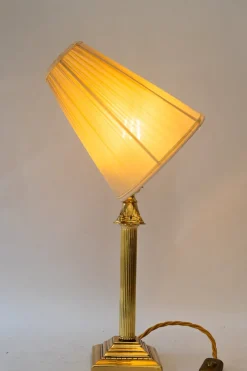 Sale Pamono Art Deco Table Lamp with Fabric Shade, Vienna, Austria, 1920s