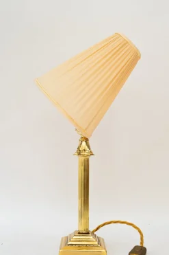 Sale Pamono Art Deco Table Lamp with Fabric Shade, Vienna, Austria, 1920s