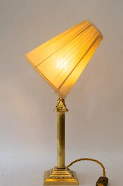 Sale Pamono Art Deco Table Lamp with Fabric Shade, Vienna, Austria, 1920s