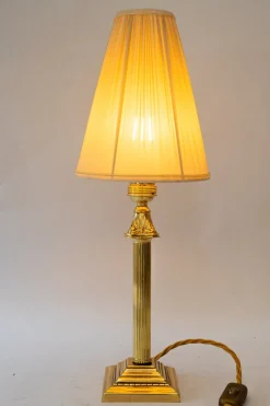 Sale Pamono Art Deco Table Lamp with Fabric Shade, Vienna, Austria, 1920s
