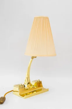 Pamono Art Deco Table Lamp with Fabric Shade, Vienna, 1920s