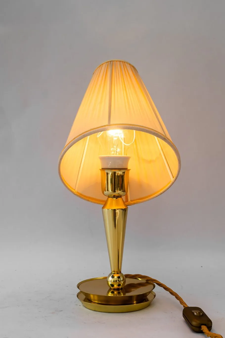 Best Pamono Art Deco Table Lamp with Fabric Shade, Vienna, 1920s