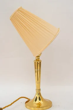New Pamono Art Deco Table Lamp with Fabric Shade, Vienna, 1920s