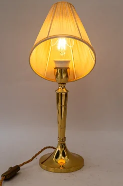 New Pamono Art Deco Table Lamp with Fabric Shade, Vienna, 1920s