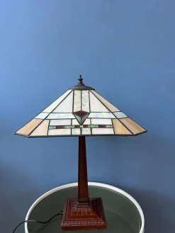 Online Pamono Art Deco Tiffany Style Table Lamp with Stained Glass Shade