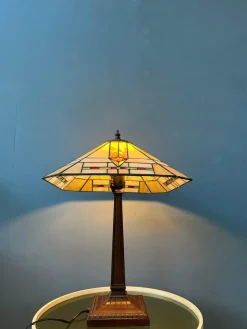 Online Pamono Art Deco Tiffany Style Table Lamp with Stained Glass Shade