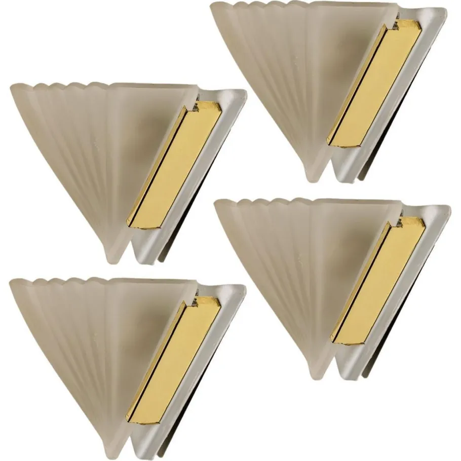 Clearance Pamono Art Deco Triangle-Shaped Wall Sconce