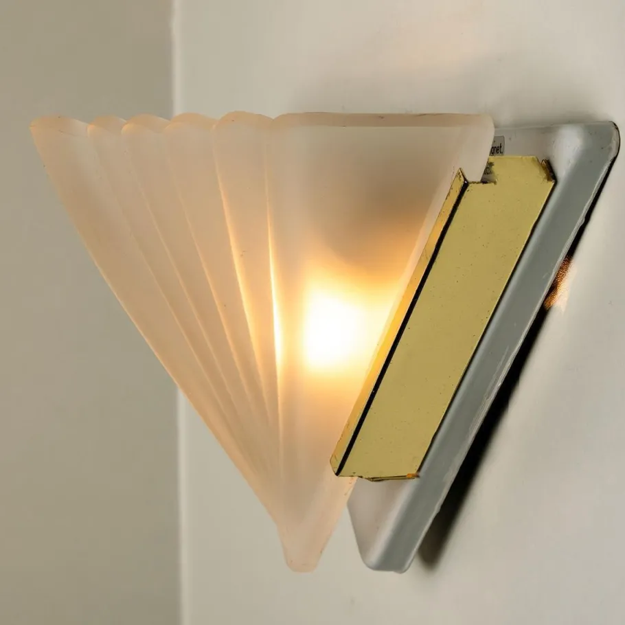 Clearance Pamono Art Deco Triangle-Shaped Wall Sconce
