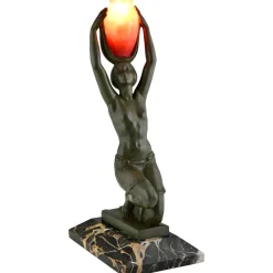 Outlet Pamono Art Deco Vers L'Oasis Table Lamp from Fayral, France, 1930s