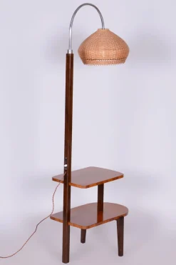 Best Pamono Art Deco Walnut Floor Lamp attributed to J. Halabala for Up Závody, Czech, 1930s