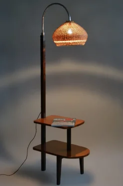Best Pamono Art Deco Walnut Floor Lamp attributed to J. Halabala for Up Závody, Czech, 1930s