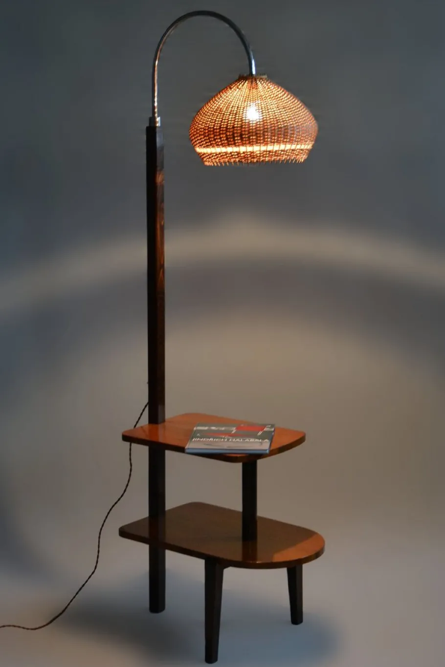 Best Pamono Art Deco Walnut Floor Lamp attributed to J. Halabala for Up Závody, Czech, 1930s
