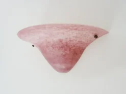 Hot Pamono Art Glass Half-Moon Wall Light in Pink Glass Paste, 1980s