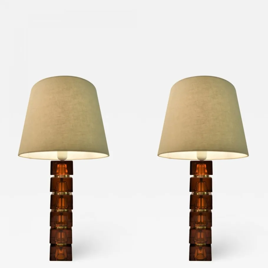 Sale Pamono Art Glass Table Lamps by Carl Fagerlund for Orrefors, Set of 2