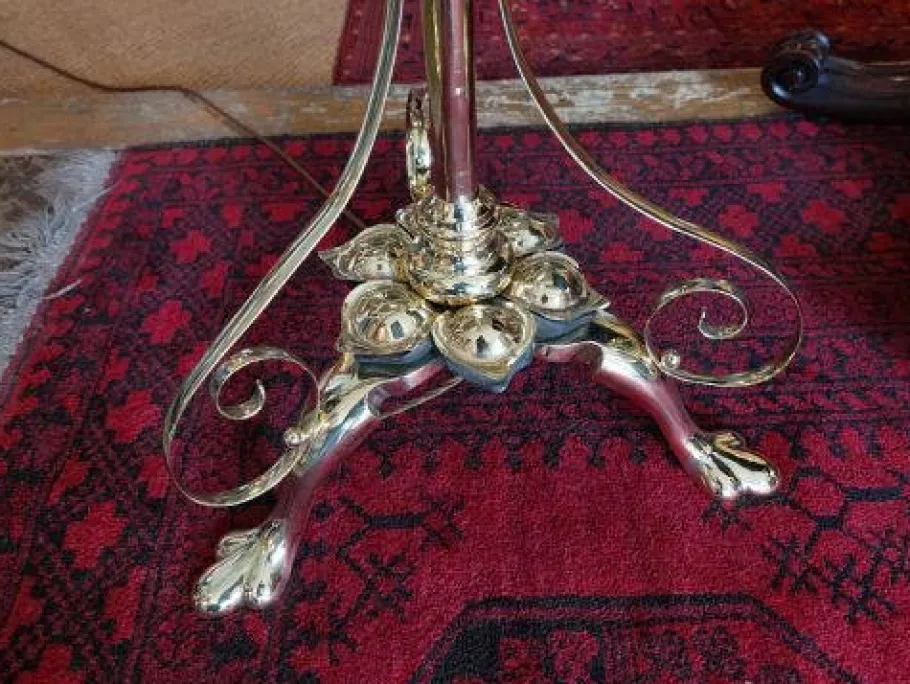 New Pamono Art Nouveau Adjustable Standard Lamp in Brass, 1890s
