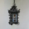 Online Pamono Art Nouveau Arts & Crafts Wrought Iron & Colored Lead Glazing Ceiling Light