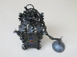 Online Pamono Art Nouveau Arts & Crafts Wrought Iron & Colored Lead Glazing Ceiling Light