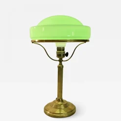 Hot Pamono Art Nouveau Brass and Glass Table Lamp from Jugendstil, Sweden, 1920s