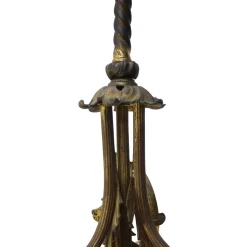 Hot Pamono Art Nouveau Brass and Satin Glasses Five Bulb Holder Chandelier