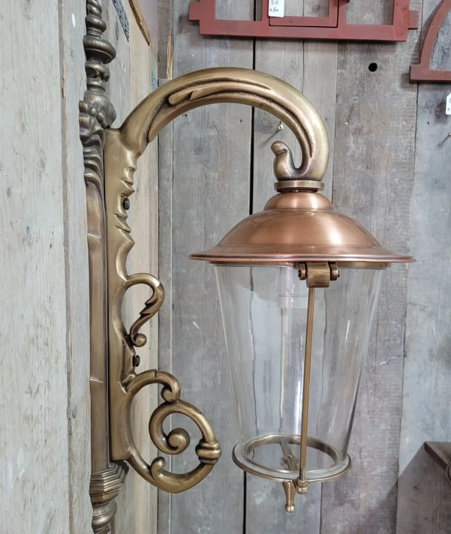 Online Pamono Art Nouveau Brass Copper Wall Lantern Outdoor Lamp
