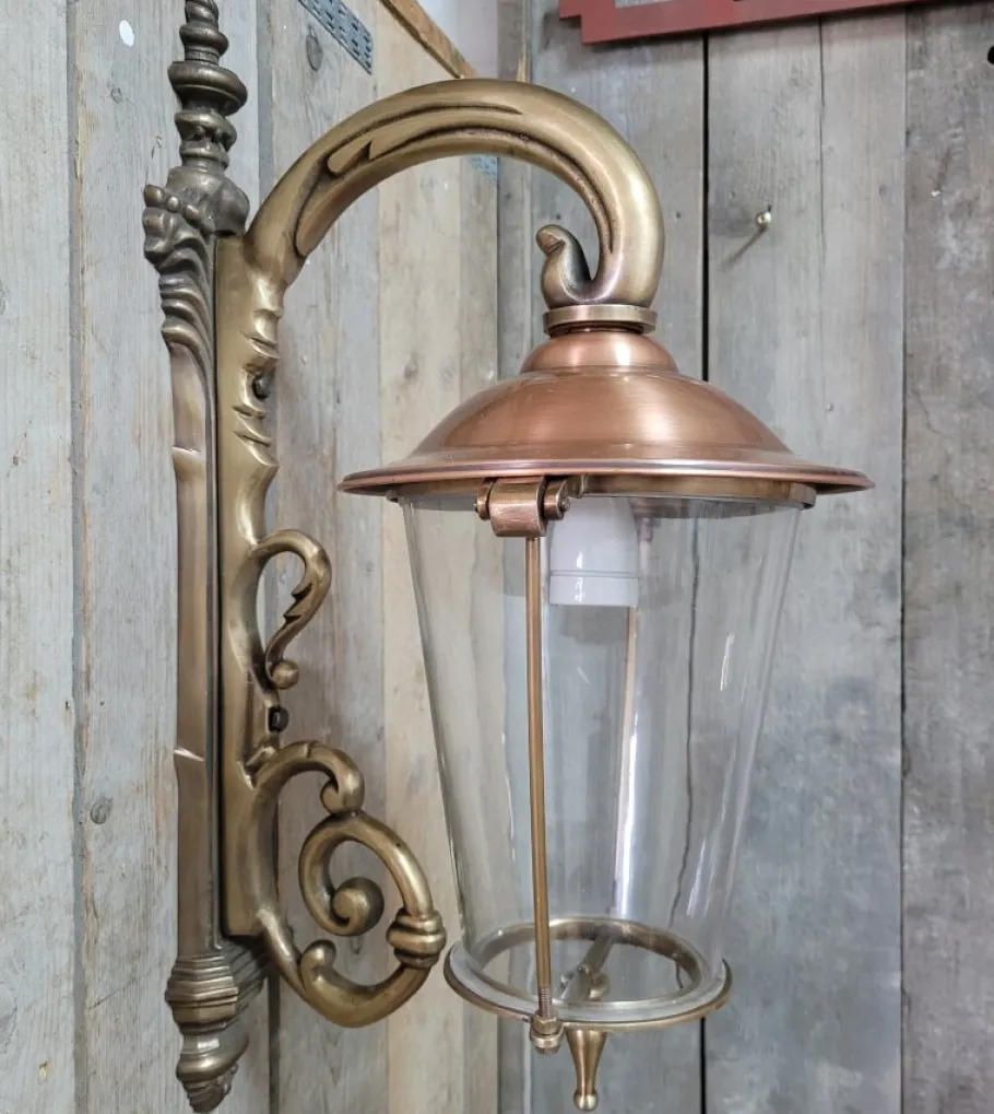 Online Pamono Art Nouveau Brass Copper Wall Lantern Outdoor Lamp