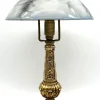 Sale Pamono Art Nouveau Brass Table Lamp Made with Marbled Glass Shade, 1930s