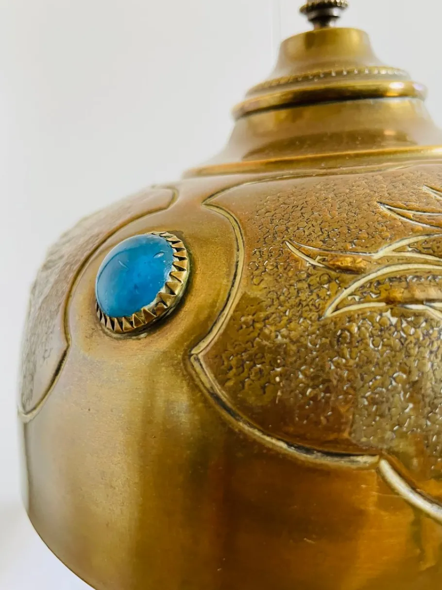 Online Pamono Art Nouveau Bronze Table Lamp attributed to Georges Leleu, Early 20th Century