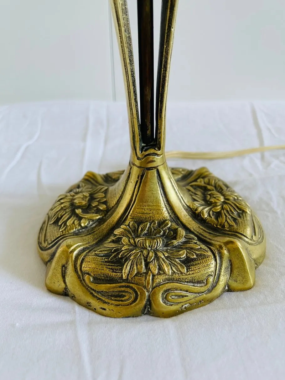 Online Pamono Art Nouveau Bronze Table Lamp attributed to Georges Leleu, Early 20th Century