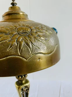 Online Pamono Art Nouveau Bronze Table Lamp attributed to Georges Leleu, Early 20th Century