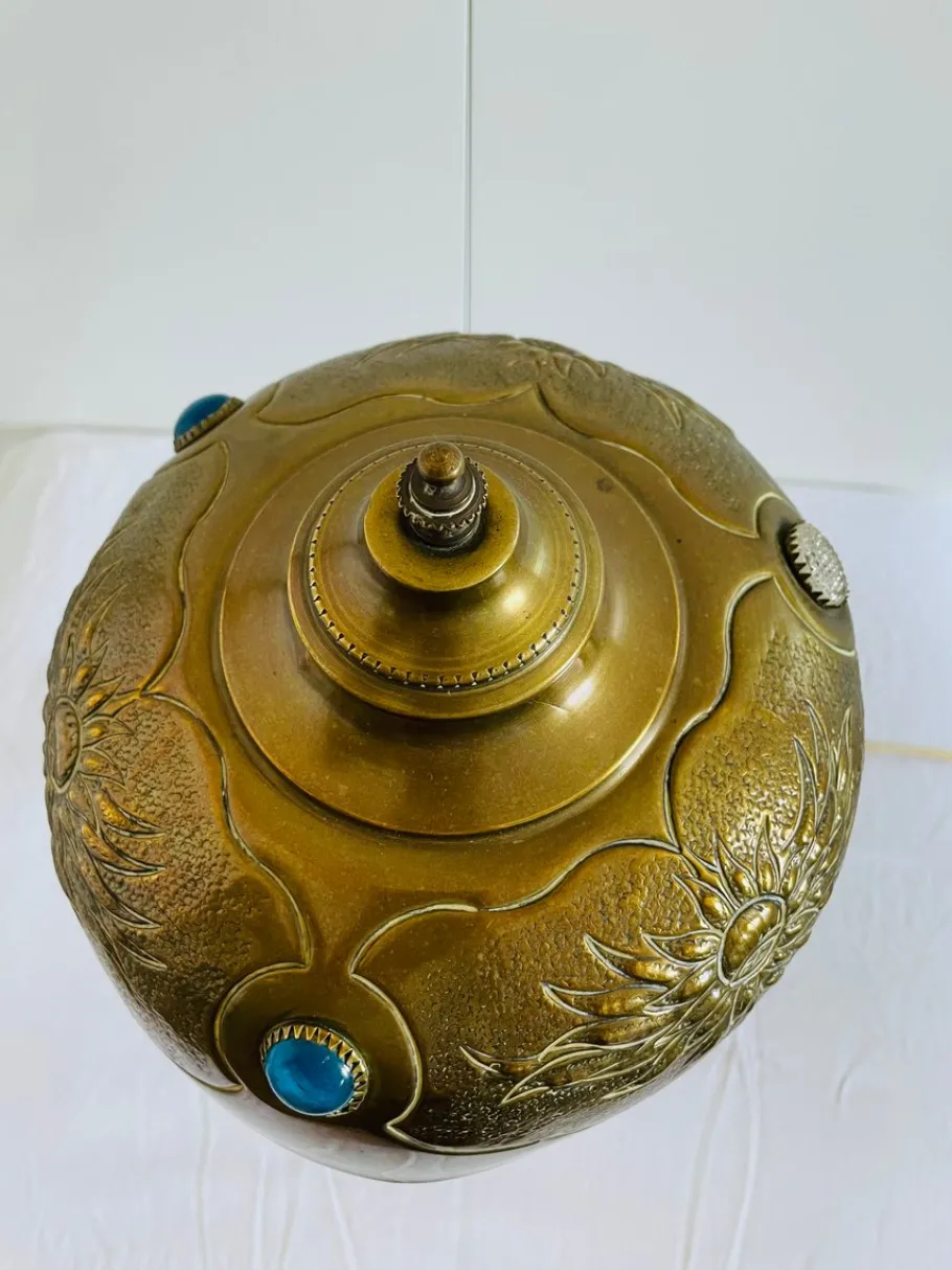 Online Pamono Art Nouveau Bronze Table Lamp attributed to Georges Leleu, Early 20th Century