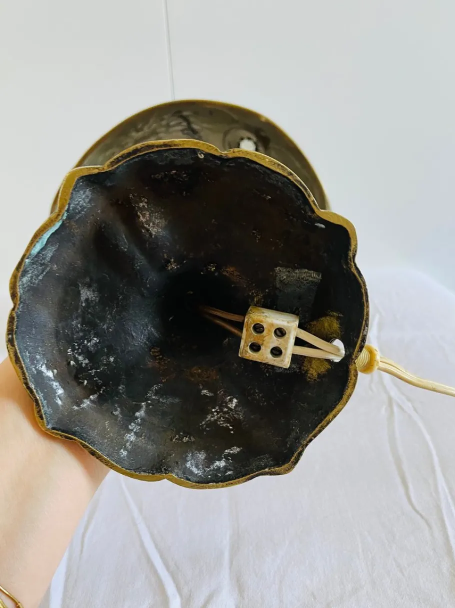 Online Pamono Art Nouveau Bronze Table Lamp attributed to Georges Leleu, Early 20th Century