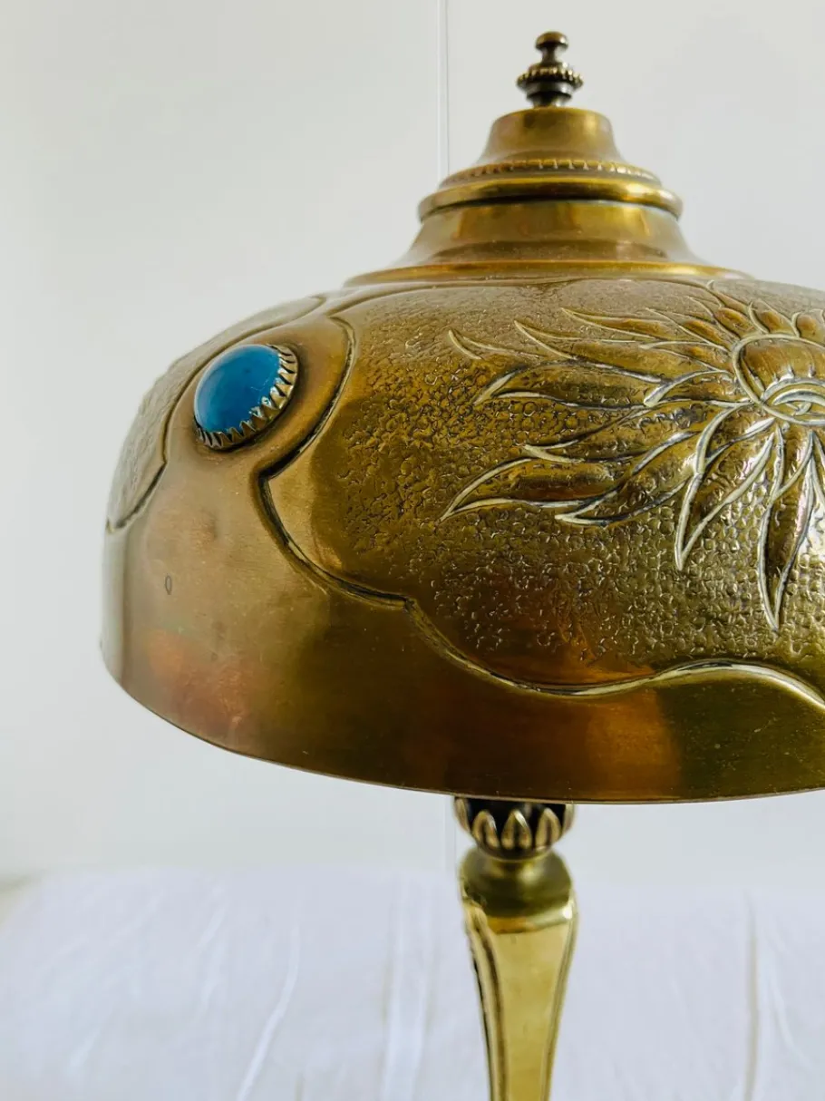 Online Pamono Art Nouveau Bronze Table Lamp attributed to Georges Leleu, Early 20th Century
