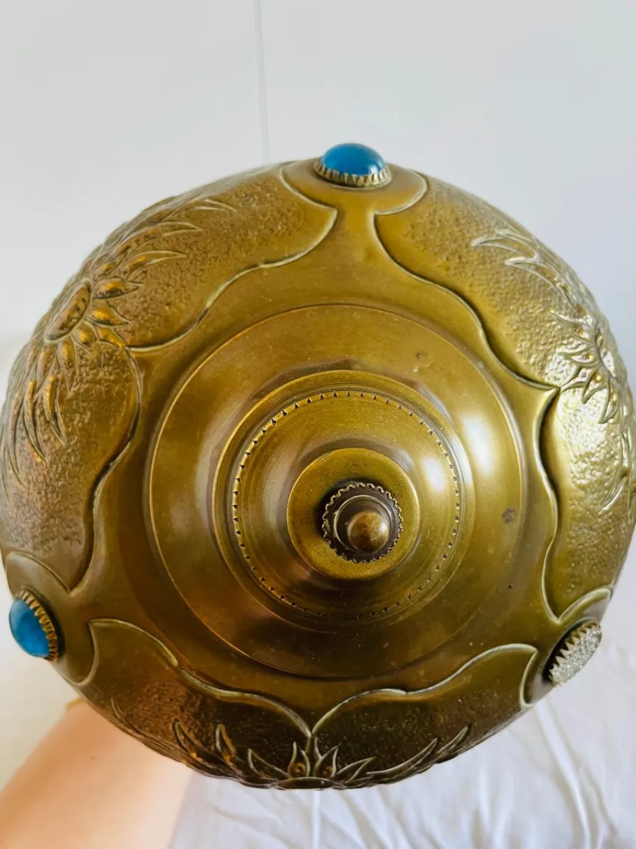 Online Pamono Art Nouveau Bronze Table Lamp attributed to Georges Leleu, Early 20th Century