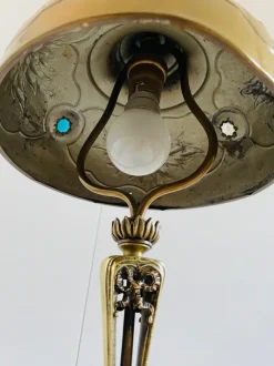 Online Pamono Art Nouveau Bronze Table Lamp attributed to Georges Leleu, Early 20th Century