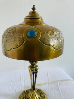 Online Pamono Art Nouveau Bronze Table Lamp attributed to Georges Leleu, Early 20th Century