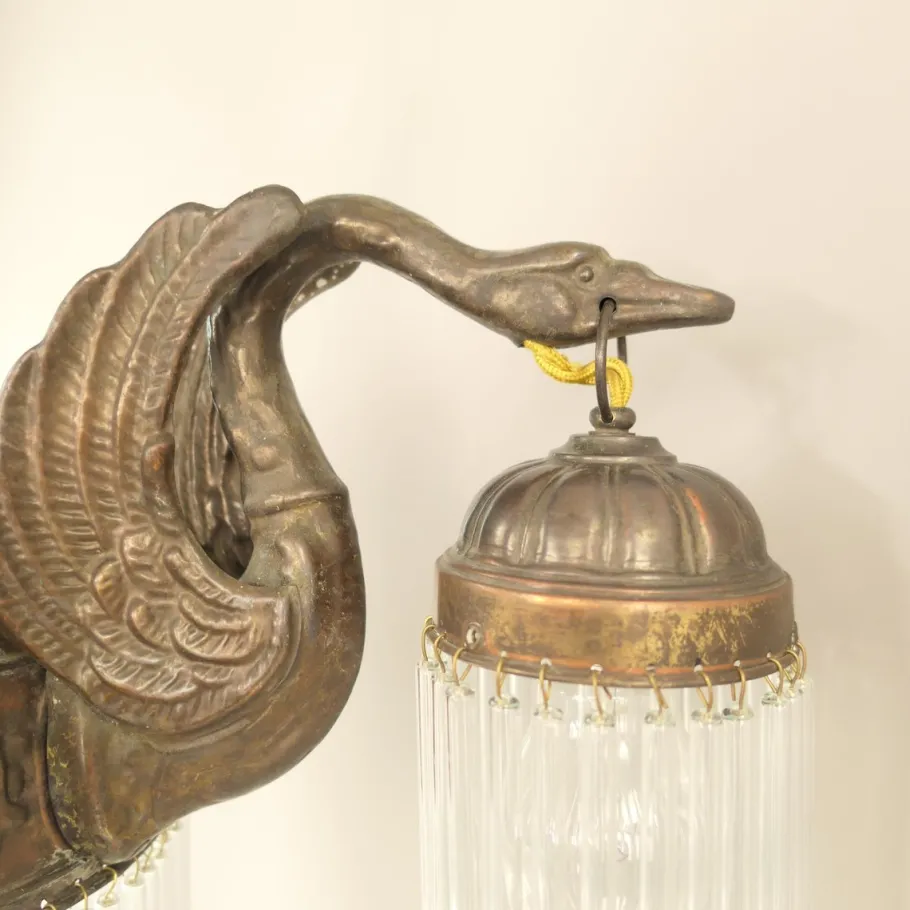 New Pamono Art Nouveau Burnished Brass Chandelier, Vienna, 1910s