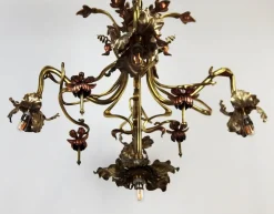 Online Pamono Art Nouveau Chandelier in Copper and Brass, 1890s