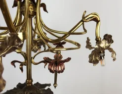Online Pamono Art Nouveau Chandelier in Copper and Brass, 1890s