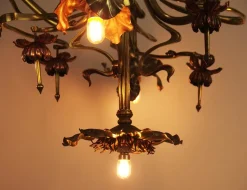 Online Pamono Art Nouveau Chandelier in Copper and Brass, 1890s