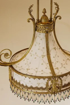Hot Pamono Art Nouveau Chandelier in 5-Light Golden Brass, 1890s